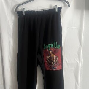 Boys Lie Black Sweatpants with Graphic Design
